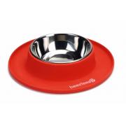 Beeztees Silicone stainless steel feeding or drinking bowl металлическая миска с силиконовой основой, красная, Ø24×4,5 см, 250 мл
